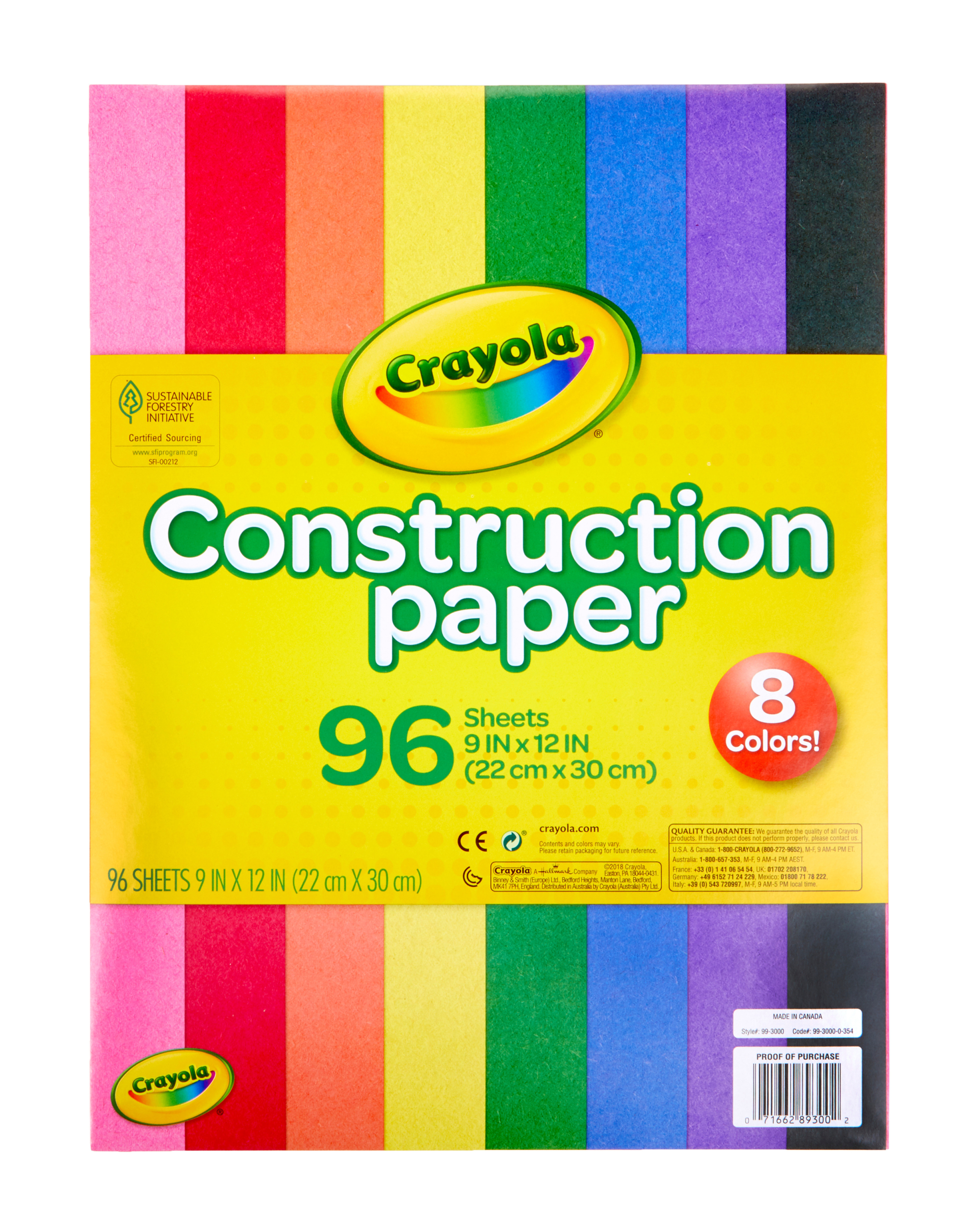 Crayola 96 Sheet Multi-Colored Construction Paper