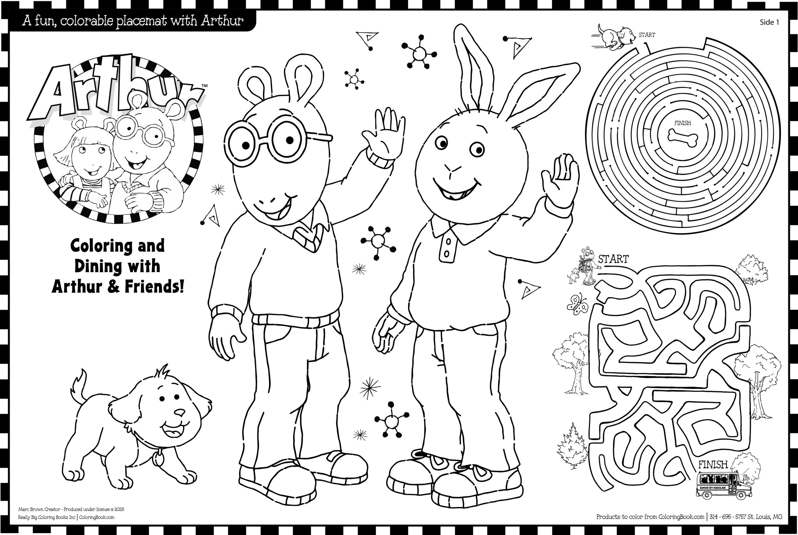 Arthur Coloring Placemat Marc Brown creator