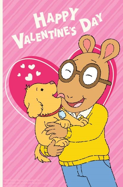 5.5 x 8.5 Arthur Valentine's Day Card: Happy Valentine's Day