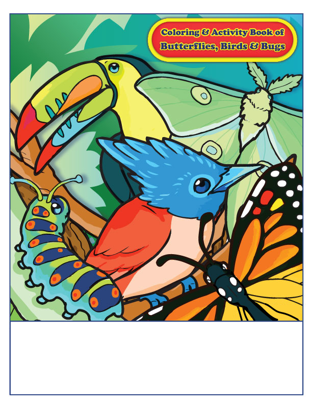 Butterflies Birds and Bugs Imprint Coloring Book