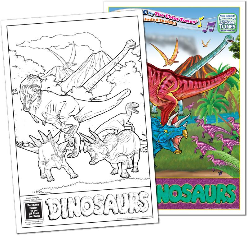 Dinosaurs Coloring Poster