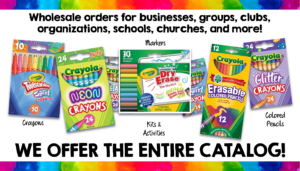 Wholesale Pricing on Crayola Crayon Products. We offer the entire catalog at Mycoloringbookplace.com