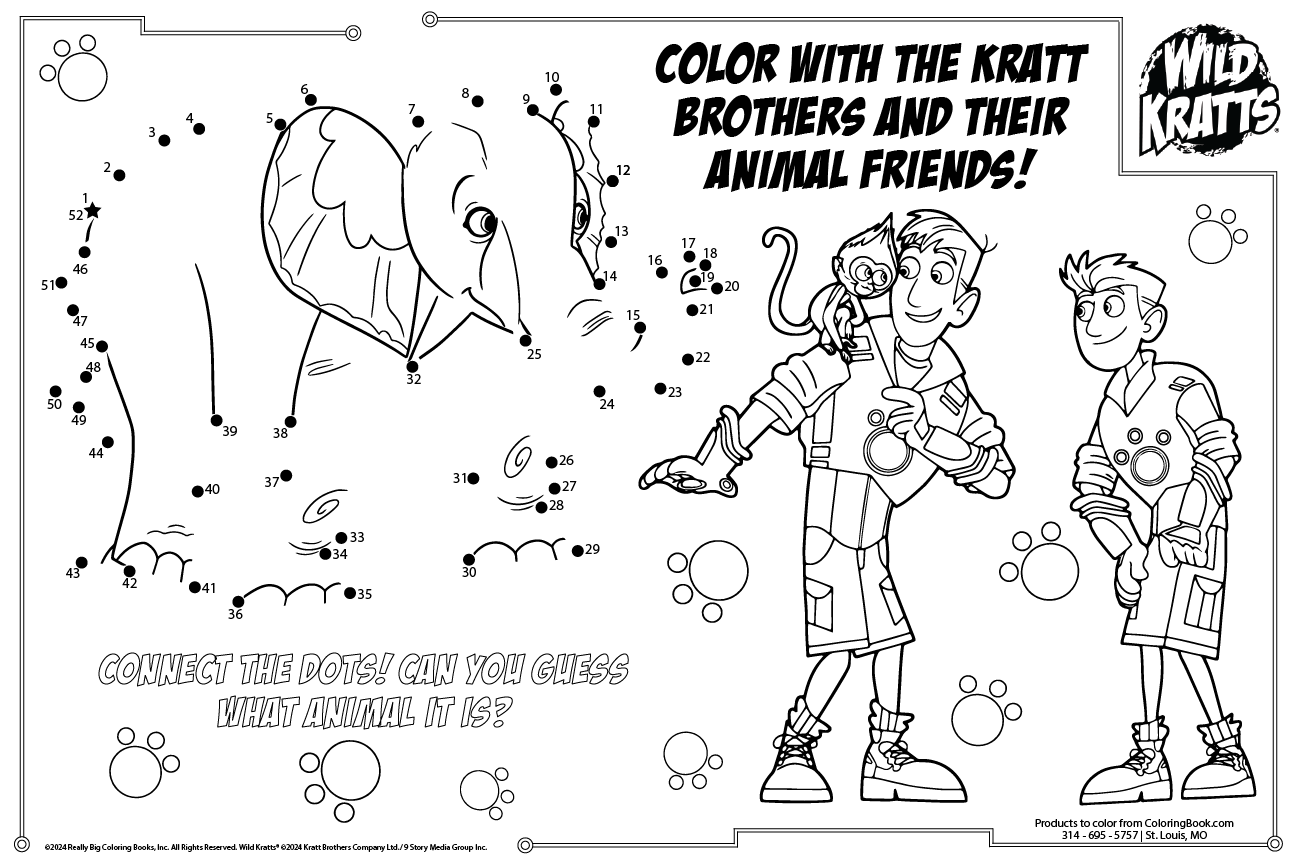 Color With The Kratt Brothers Animal Friends Placemat