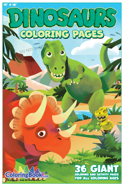 Giant Dinosaur Coloring Pages 12 x 18