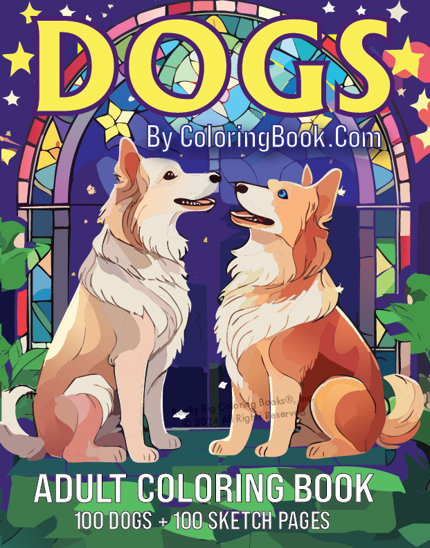 The highest quality Dogs Adult Coloring Book on the market.