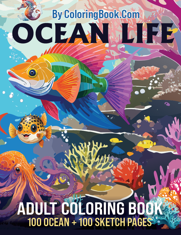 The highest quality Ocean Life Adult Coloring Book on the market.