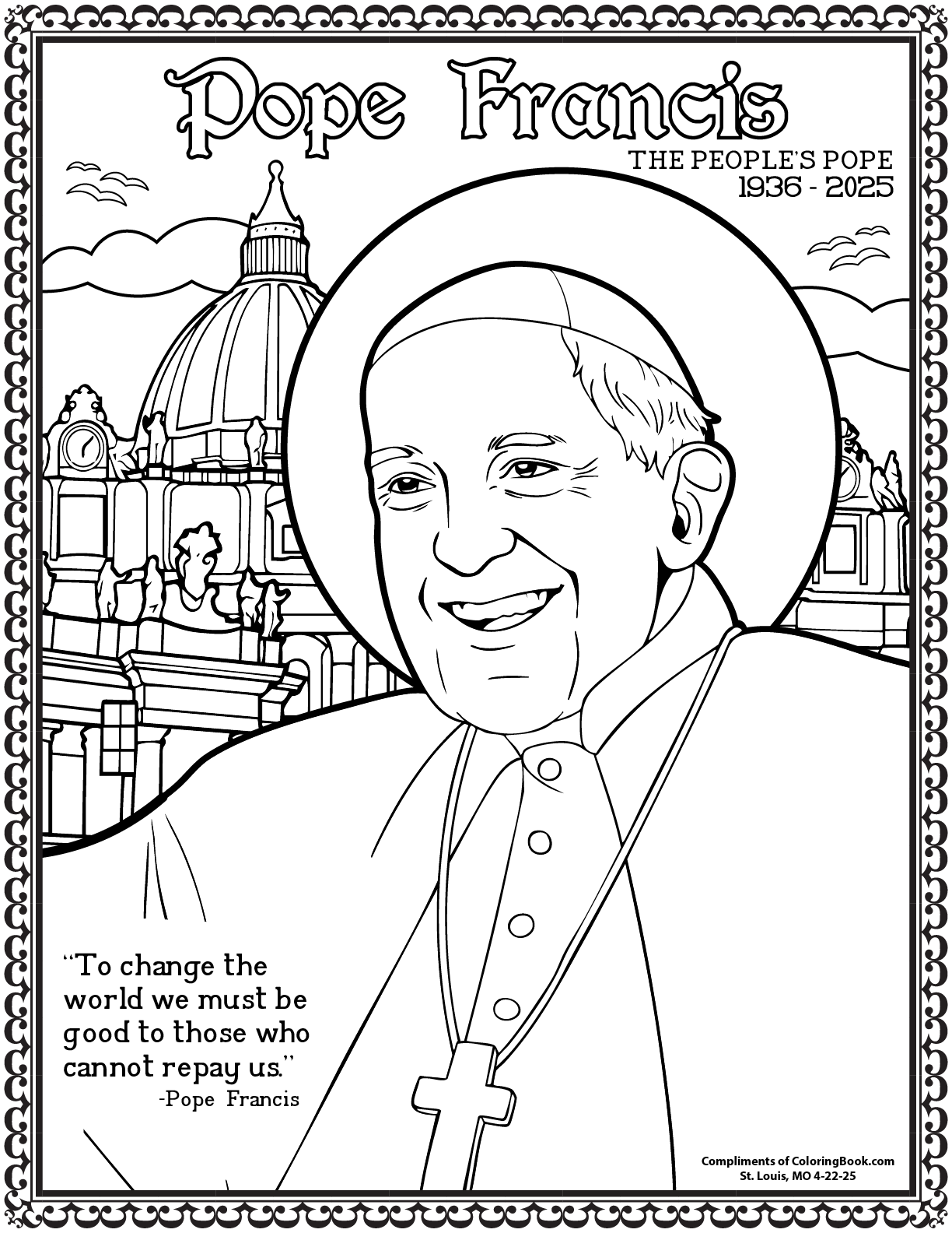 Pope Francis free Coloring page
