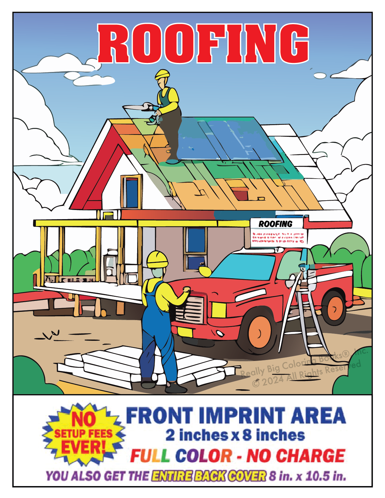 Roofing imprint coloring book